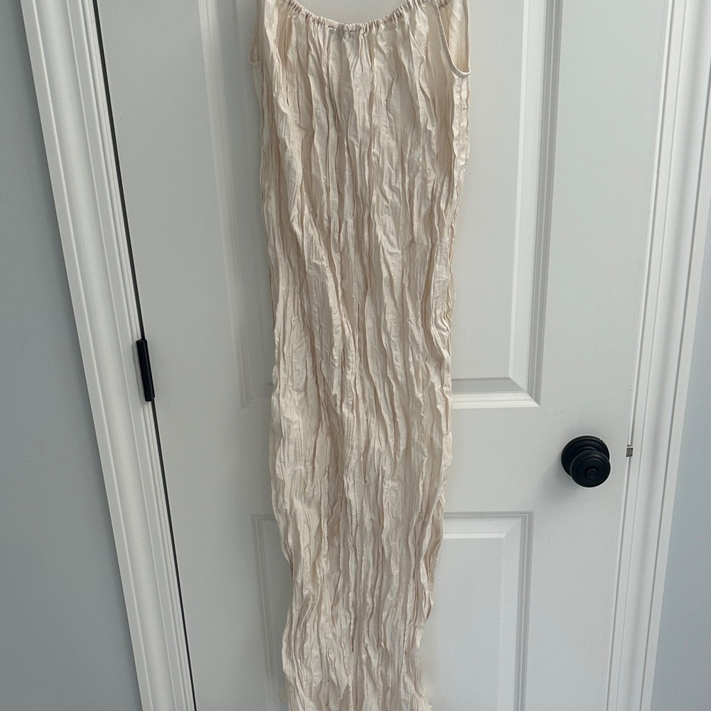 J Crew Crinkle Cream Midi Dress - Picture 4 of 4